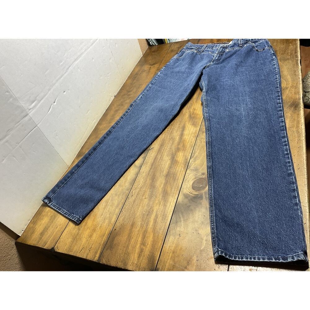 Vintage Rockies Western Mom High-waisted Bare Back Studded Blue Jeans 17/18 Long
